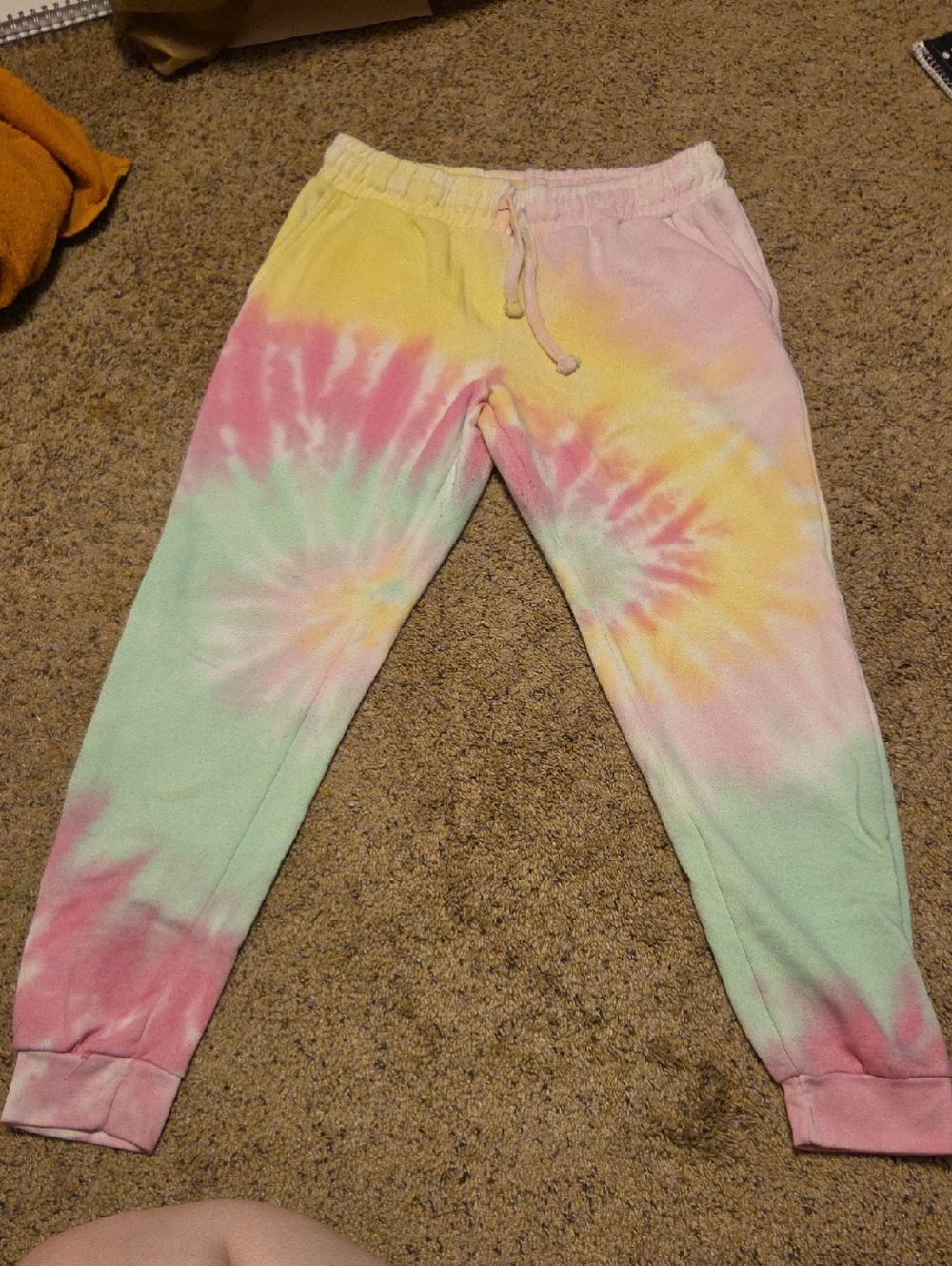 Women's Pastel Tie-Dye Joggers - Pink, Yellow & Mint